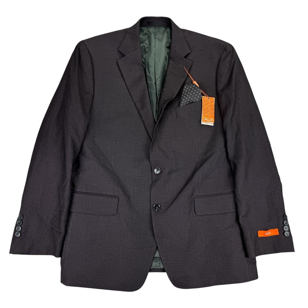 Tallia Mens Classic Fit Stretch Suit Jacket Wine Purple 42R
